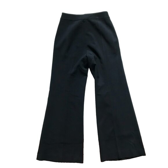 Carolina Herrera Diane High Rise Wide Leg Pants Womens 10 Black Virgin Wool - Picture 11 of 13